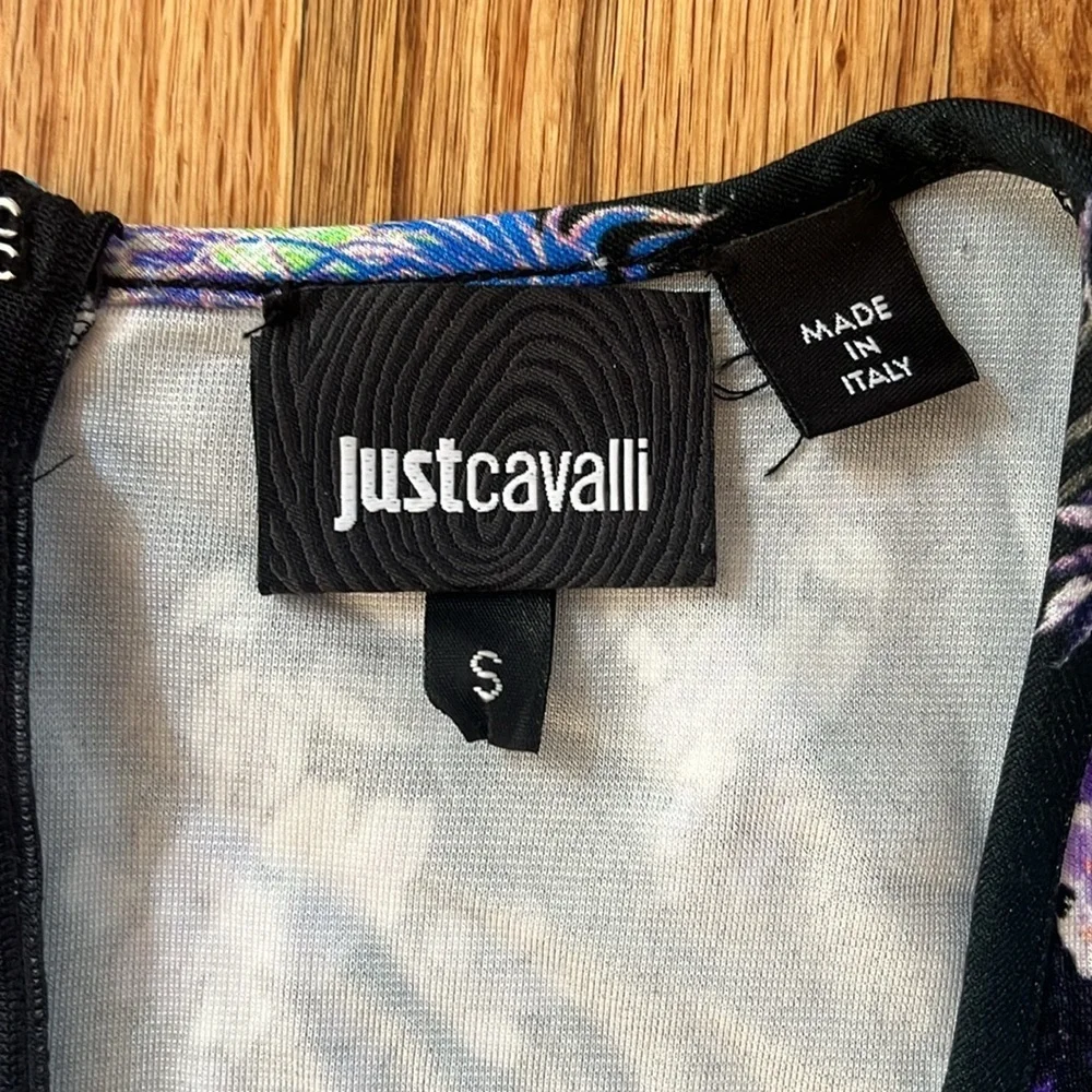 JUST CAVALLI bodycon floral tropical sheath dress size small